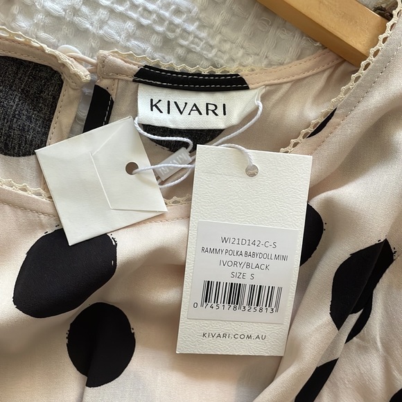 NWT KIVARI | Rammy Polka Dot Babydoll Mini Dress - Picture 9 of 9